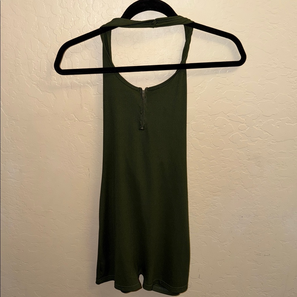 SHEIN Dark Green Sleeveless Bodysuit
